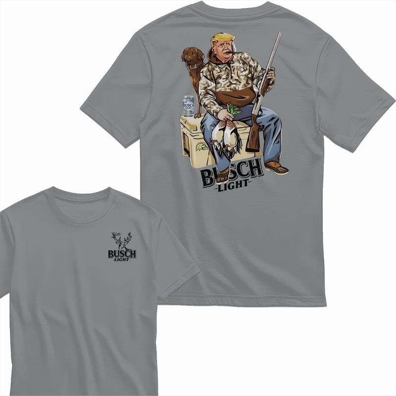 Busch Light, Hunter Trump With Busch Light Beer 2 Siders T-shirt, Perfect For Beer Lovers, Unisex T-Shirt, Cotton, Casual Graphic Trump T-shirt, Unise