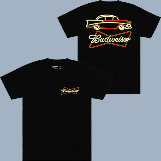 Budweiser Beer T-shirt - 2 Side - Shared Wardrobe Options - Celebrity Style - Size Choices Galore - Color Choices For You - Styles For Every Occasion