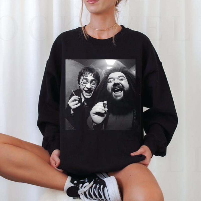 420 Joint from Harry and Hagrid Unisex Gildan Cotton T Shirt - Humorous Hogwarts Print Graphic Tee, Wizarding Fan Funny 90s Vintage Meme