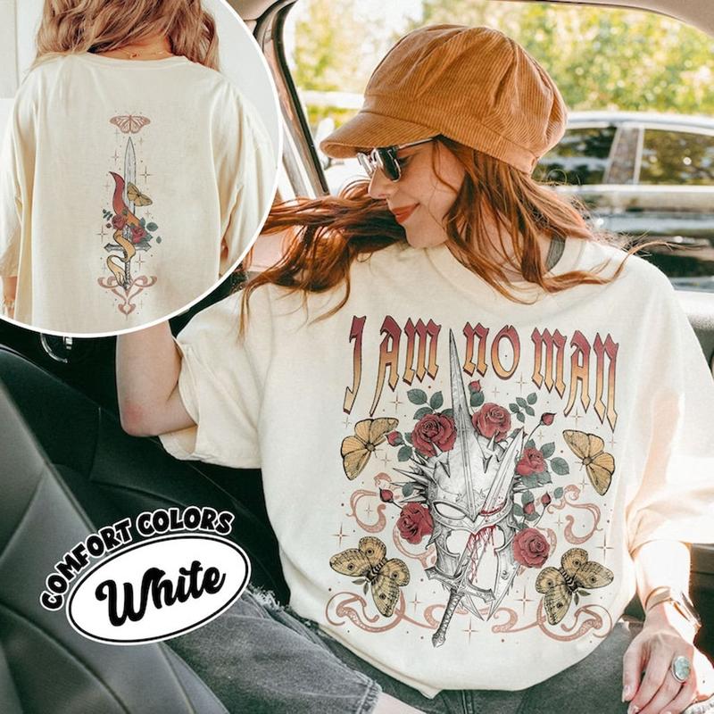 I Am No Man Double Side T-Shirt, LOTR T-Shirt, Fantasy Reader Tee, Book Quote Tee, Girl Power Shirt, Gift for Birthday