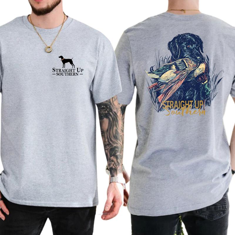 Straight Up Southern Dog Hunting T-Shirt 2 Sided, Gift For Men, Love, Athletic, Casual
