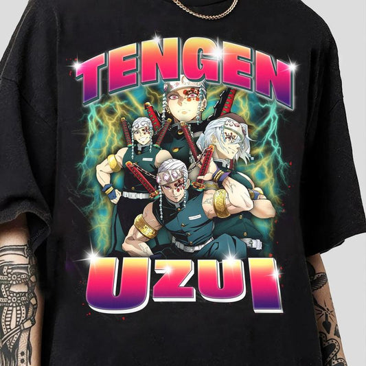 Vintage Tengen Uzui T-Shirt, Tengen Shirt, Anime Shirt, Manga Shirt, Anime Fan Gifts Shirt Menswear Top Tshirt Streetwear