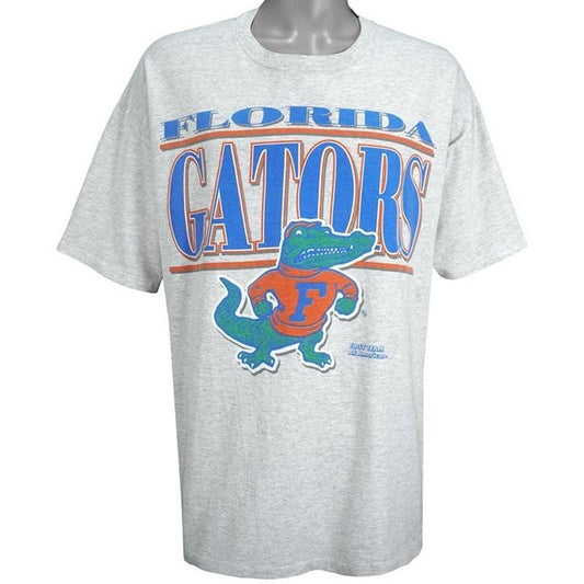 Florida Gators T-Shirt 1990s Vintage 100% Cotton Seamless Double-Needle 78 Collar Crew Neck Classic Fit