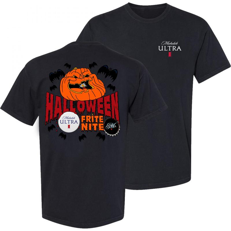 Michelob Ultra Haloween T-shirt - 2 Side Front - Seasonal Must-haves - Full Color Range - Diverse Fashion Choices - Shared Wardrobe Options - Wide Siz