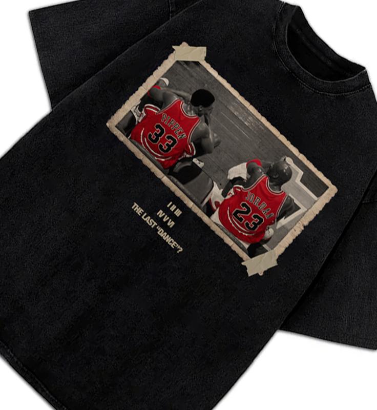 Chicago The Last Dance Vintage Michael Jordan & Scottie Pippen T-Shirt Crewneck Cotton