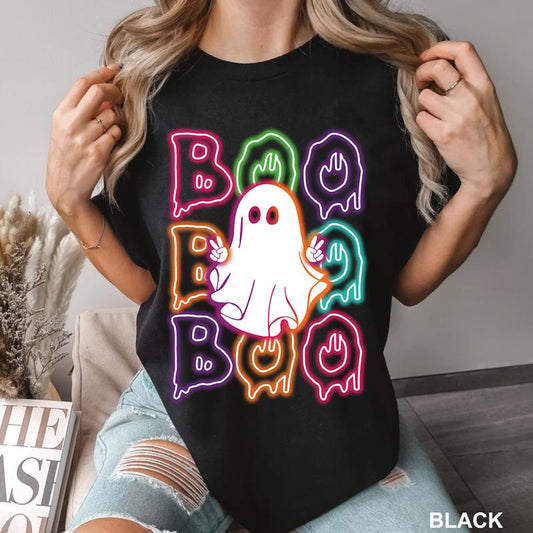 Boo Shirt, Neon Boo Shirt,  Halloween Ghost shirt Halloween Shirt Unisex