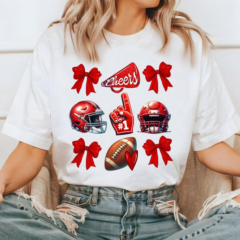 Coquette Football Shirt, Football Cheer Shirt, Football Mom Shirt, School Spirit T Shirt, Game Day Shirt, Touch Down Season, Football Bow