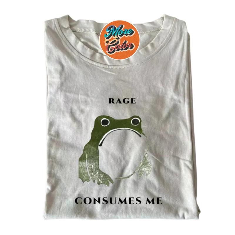 Rage Consumes Me Frog Shirt, Cotton Unisex T-shirt, Crew Neck, Size S- 4xl, Menswear Top, Womenswear Top Underwear Streetwear