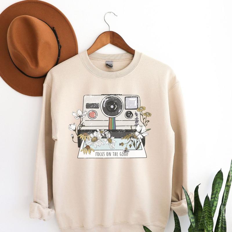 Focus on the Good Sweatshirt in Tan - Adult Crewneck Soft