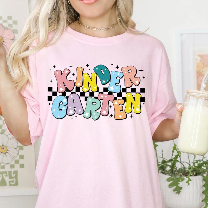 Cute Kindergarten Teacher Shirt, Back To School Outfit, First Day Of School, Kinder Grade Shirt, School Matching Shirt, Teacher Appreciation Gift Idea