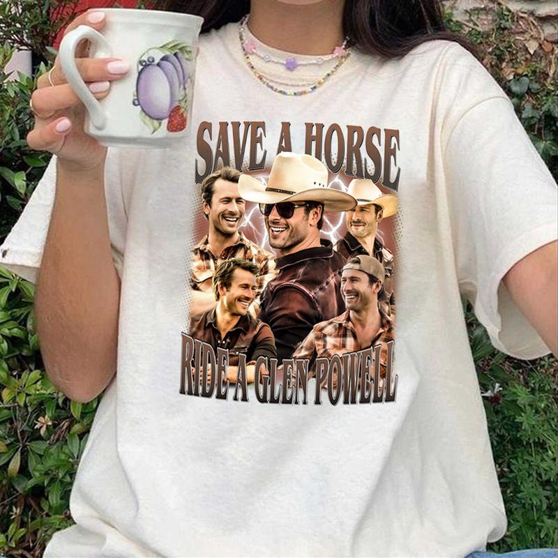 Save a horse, ride a Glen Powell Gildan T-shirt, Sweatshirt, Hoodie