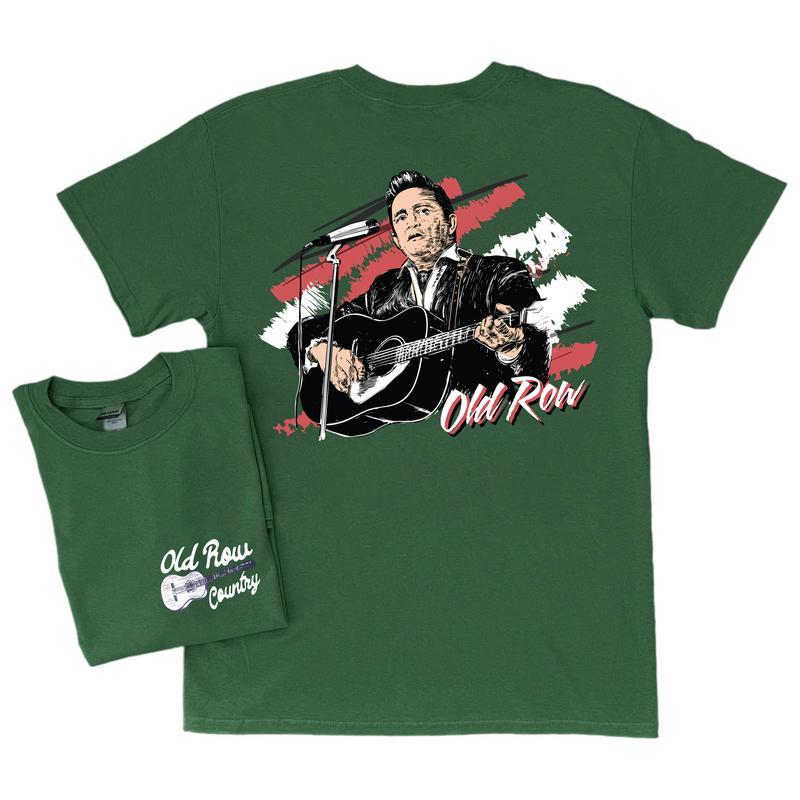 Old Row Johnny Cash T-Shirt, Graphic Tee, Vintage Graphic Tee, Shirt for Men, Women, Menswear Top Round Neck Human Casual