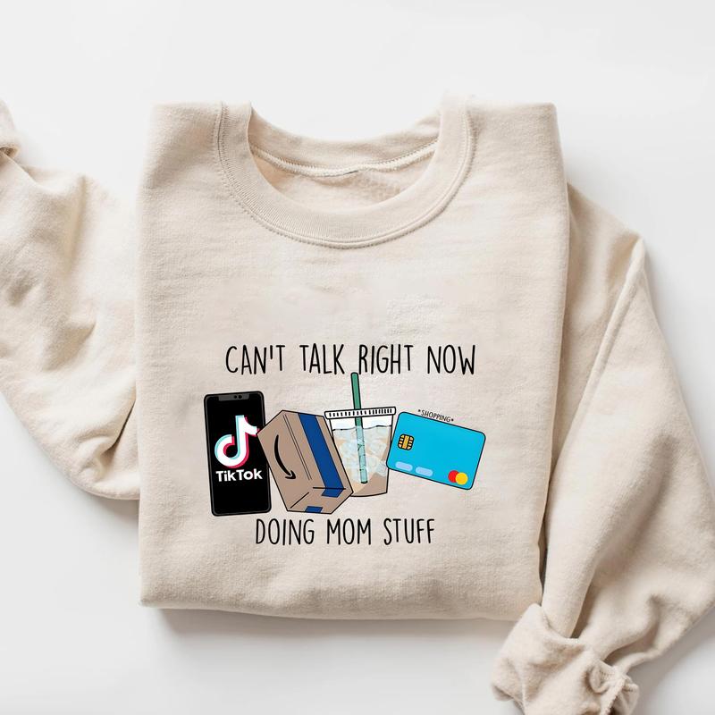 Cant Talk Right Now Sweatshirt, Busy Doing Mom Stuff Shirt, Mama Shirt, Unisex Funny Blu Dog Sweatshirt, Mom Sweatshirt Cotton Crewneck, Funny Mom Swe