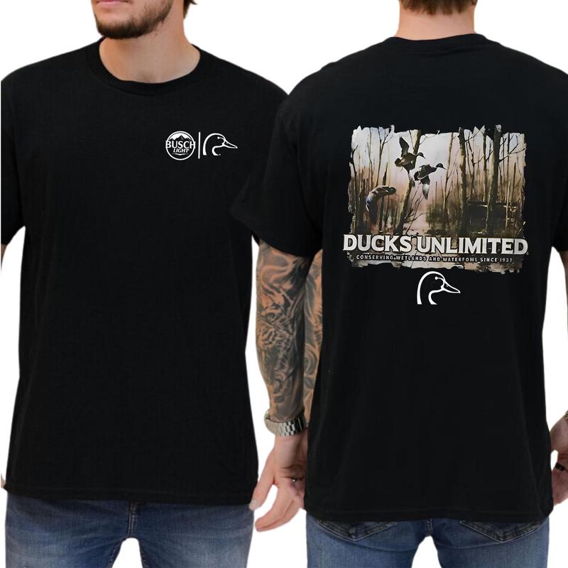 Busch Light Ducks Unlimited Shirt T-Shirt, Hunting Tee Shirt, Gift For Men, Love, Athletic, Casual Menswear, Classic Cotton Top