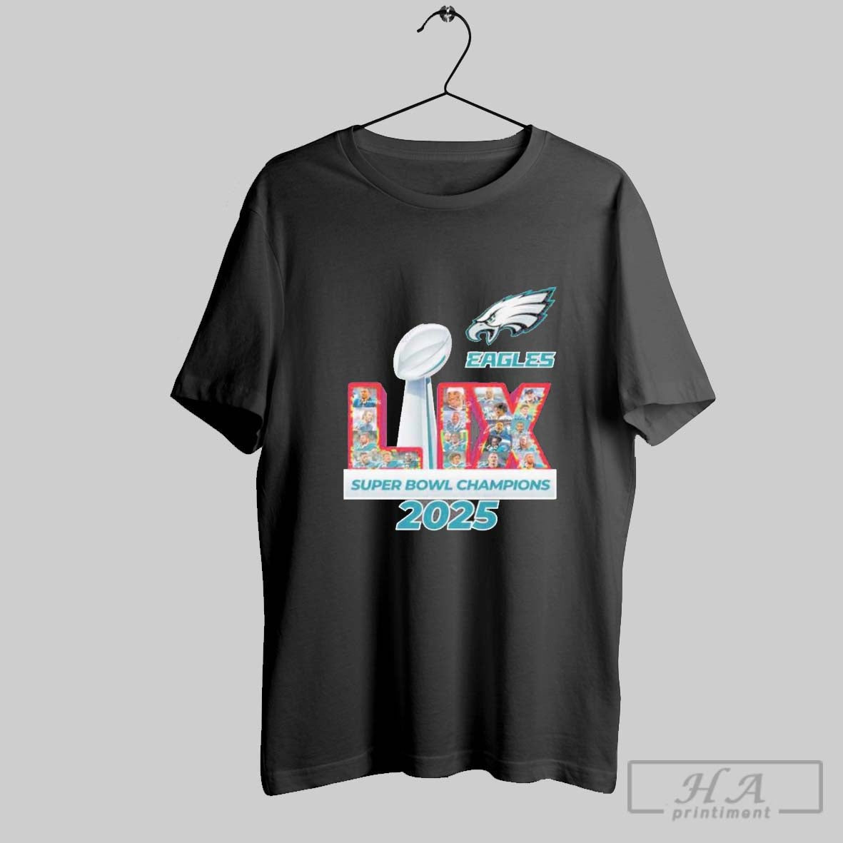 Philadelphia Eagles 2024 2025 Celebrating Super Bowl Lix Title Signatures T Shirt
