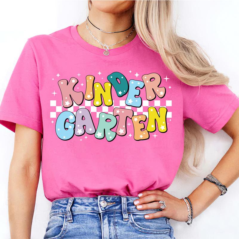 Cute Kindergarten Teacher Shirt, Back To School Outfit, First Day Of School, Kinder Grade Shirt, School Matching Shirt, Teacher Appreciation Gift Idea