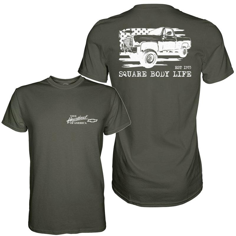 Vintage Vibe Chevy Silverado 1973 Square Body 2-Sided Graphic Tee â€“ Old School Cotton Truck Shirt for Men, Classic Chevy Gift men  gifts