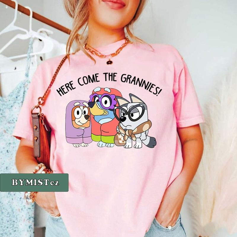 Here Come The Grannies Sweatshirt, Bluey T-shirt, Bluey And Bingo Shirt, Bluey T-shirt, Grandma Gift - Colors Galore - Streetwear Essentials - Find Yo
