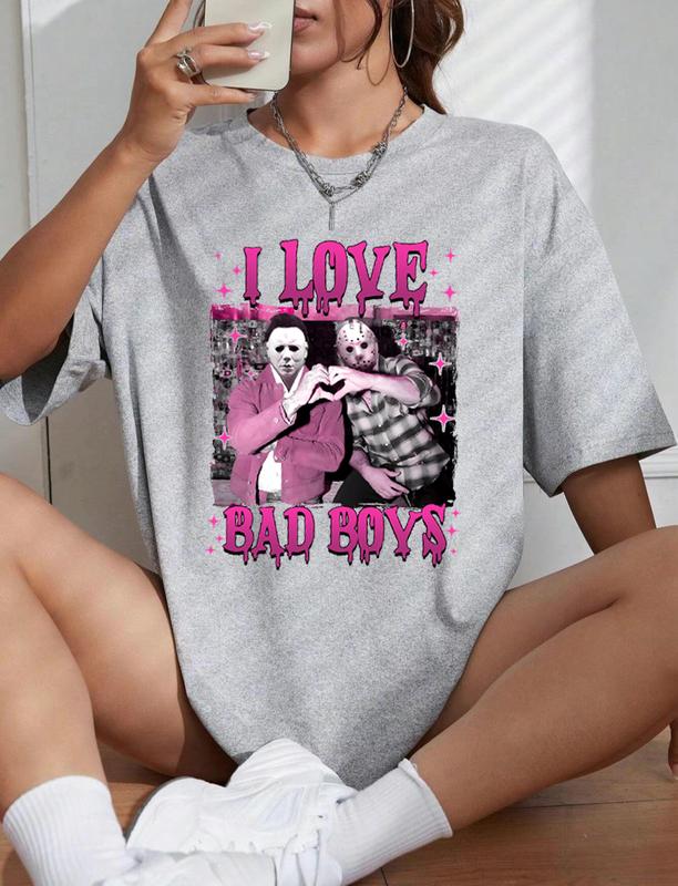 Horror Movie Shirt, I Love Bad Boys Shirt, Horror Shirt, Halloween Horror Shirt, Halloween Character Friends Shirt Design
