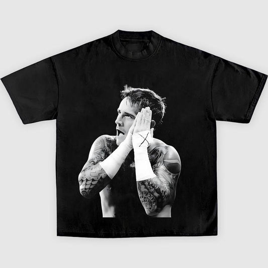 CM PUNK TEE, Wrestling Tee, WWE Tee, Wrestling Gift, Sports Shirt, Workout T-shirt Menswear Streetwear Crewneck Clothing