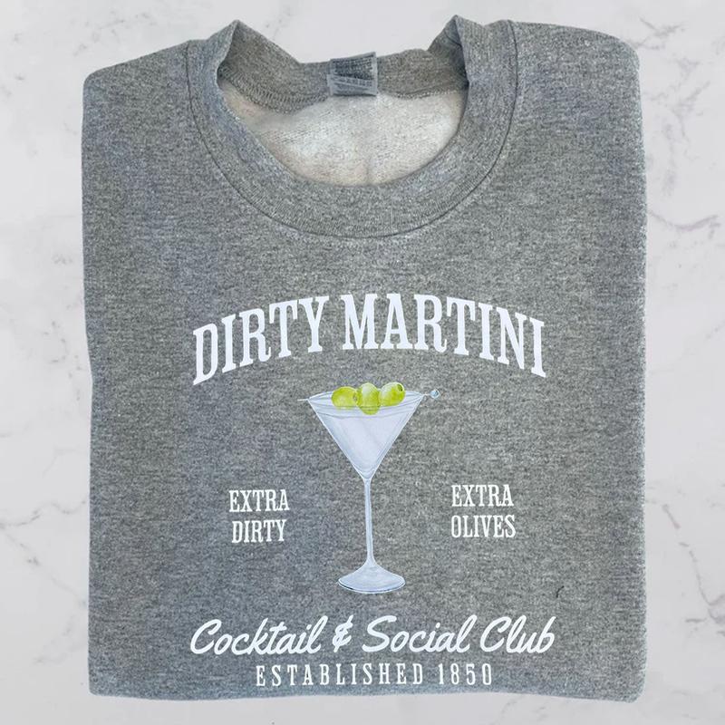 Dirty Martini Sweatshirt, Retro Cocktail and Social Club Sweatshirt, Girls Club Crewneck