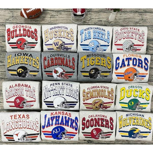 Vintage Football NCAA Sweatshirt, Ash Grey, Vintage Sweatshirt All Teams NCAA, Classic Sport Sweatshirt, Gifts For Football Fan Sport, Crewneck Menswe