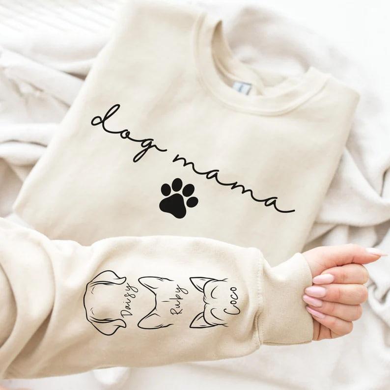 Custom Dog Mama Sweatshirt, Personalized Dog Sweatshirt with Name, Custom Dog Name Sweatshirt, Dog Dad Gift, Custom Pet Gift, Pet Name Shirt