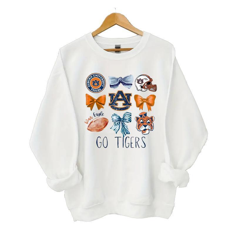 Auburn Tigers coquette Football Sweatshirt, Auburn University football Sweatshirt, Classic Cotton Sweaters Menswear Tops football fan Hoodie