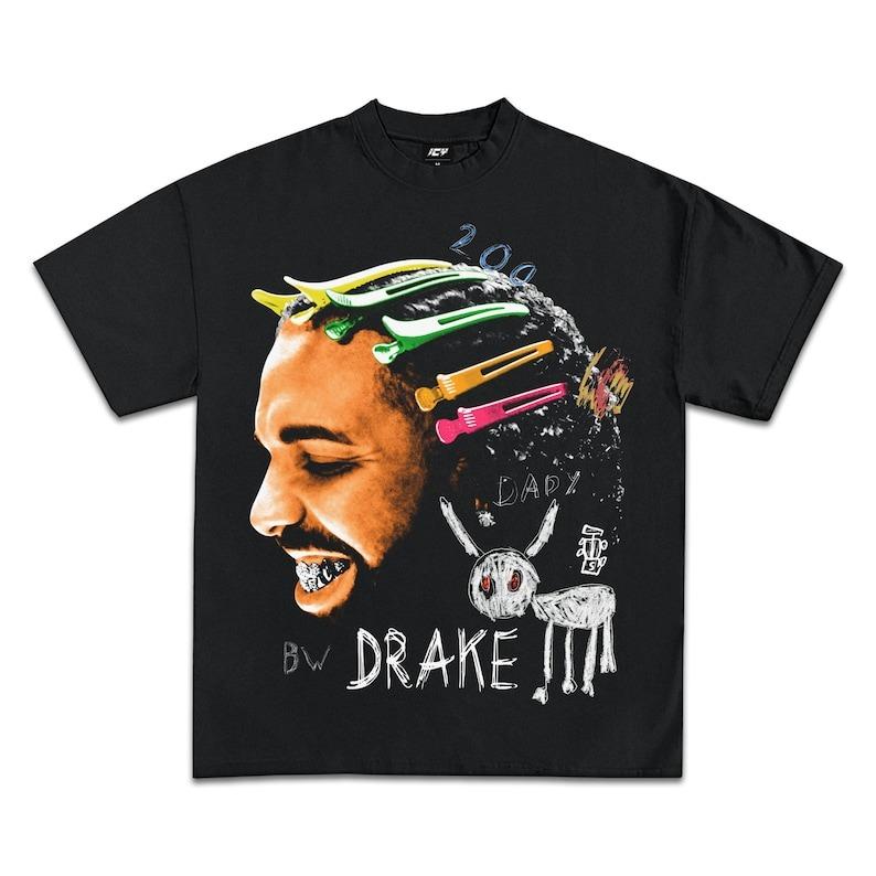 DRAKE GRAPHIC T-SHIRT  For All The Dogs Rap Tee Concert Merch Hip Hop  Lil Baby Young Thug Gunna Kanye West Lil Yachty Rare Collectible