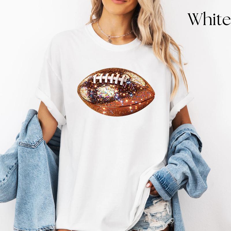 football Shirt, Disco football Game day Football mama Sports Shirt, Football girly Fall T-Shirt Unisex Classic Collar