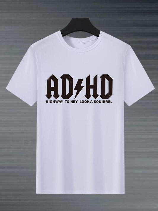 Men's Letter Print Round Neck GraphicÂ Tee, Regular FitÂ Casual Short Sleeve T-shirt for Summer, Men's Top for Daily Wear