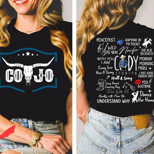 C0dy J0hnson 2 Sides TShirt, Country Music Shirt, Concert Outfit Merch For Fans, Unisex Short Sleeve Tee Shirt, Casual Clothing