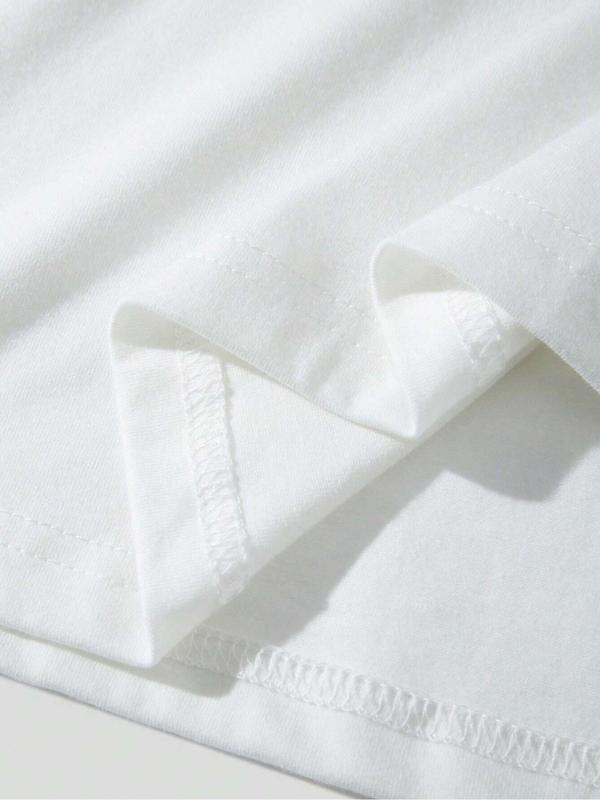 Men's Landscape & Letter Print Drop Shoulder GraphicÂ Tee, Regular Fit Casual Short Sleeve Round Neck T-shirt, Fashion Men's Summer Top for Daily Wear