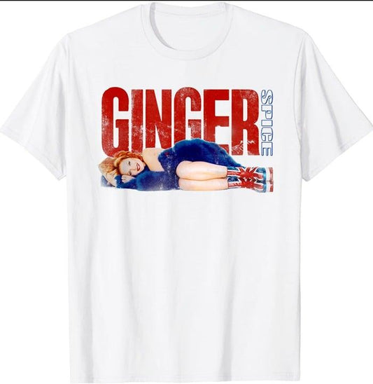Spice Girls Power Girls Ginger Spice T-Shirt Full Size Unisex S-5XL Collar Cotton