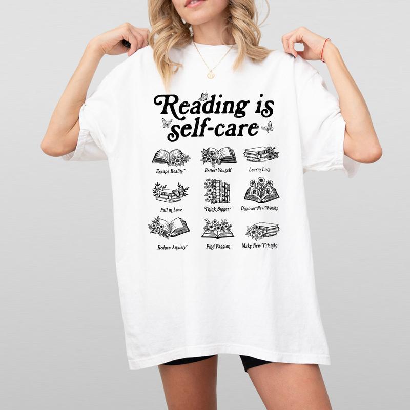 Reading Is Self Care Shirts, Book Lover Shirt, Shirt For Women, Read More Books Shirt, Gift For Book Lover, Bookish Mental Health Shirt, Mental Health