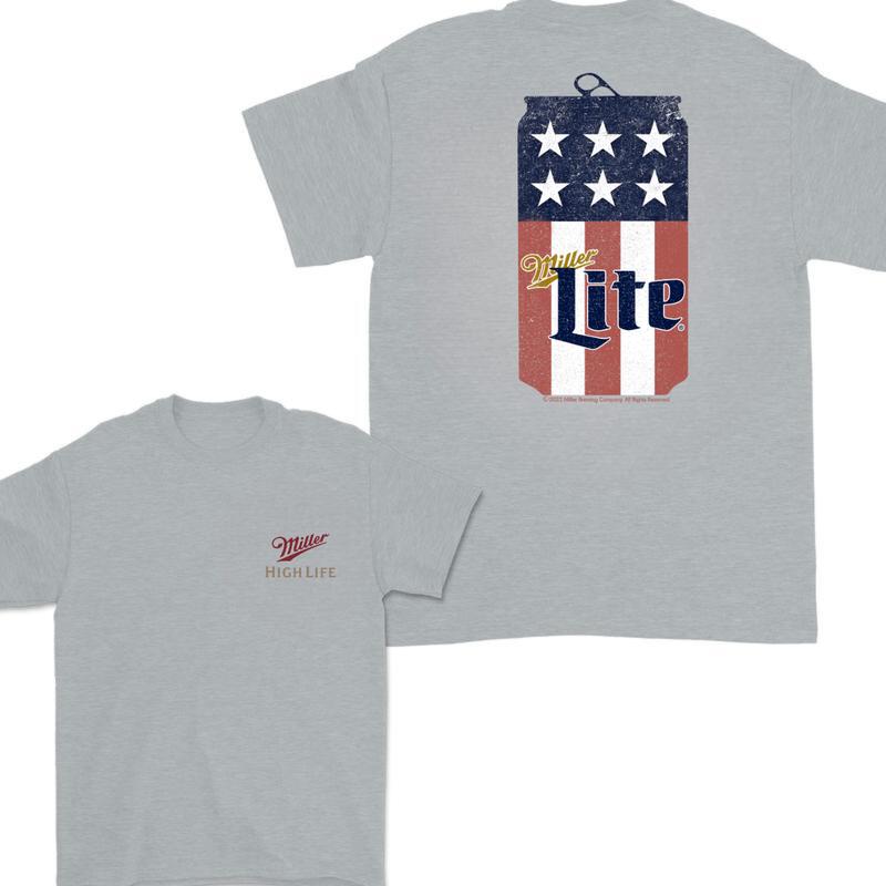 Miller High Life Patriotic American Flag Can 2-sided Tshirt, Miller High Life Tshirt Full Color For Men And Women Tshirt, Miller High Life Beer Tshirt