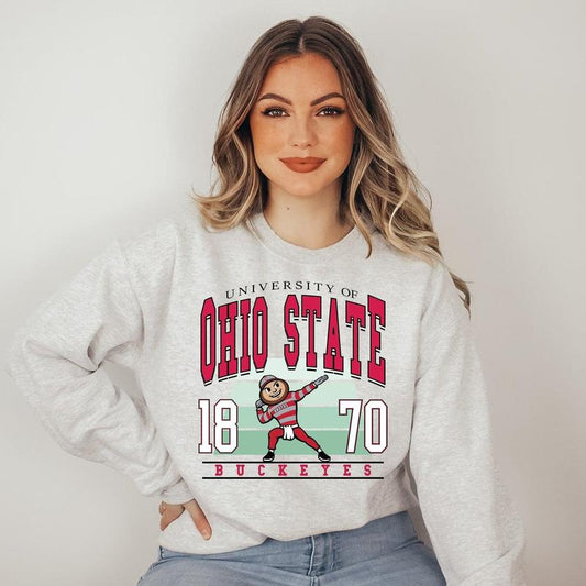 Vintage 90s University of Ohio State Buckeyes Football Crewneck Sweater, Unisex Top for Men and Women