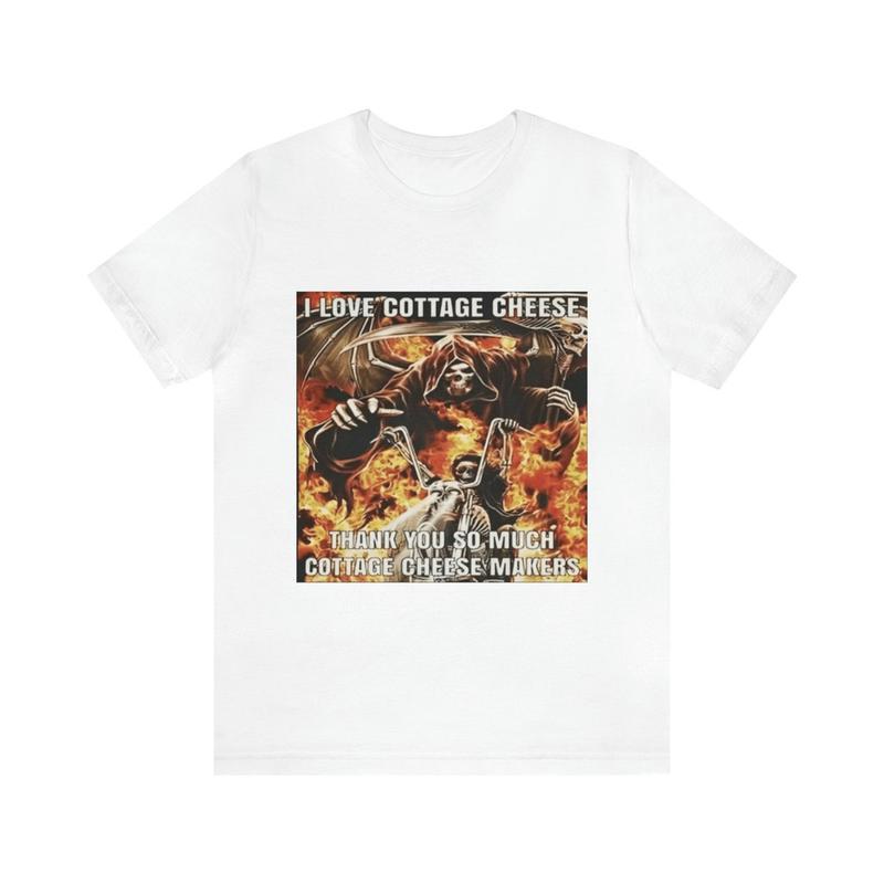 I Love Cottage Cheese Meme Shirt - Funny Shirts Funny Meme Parody Tees Funny Gift Shirt for Quirky and Humorous Apparel