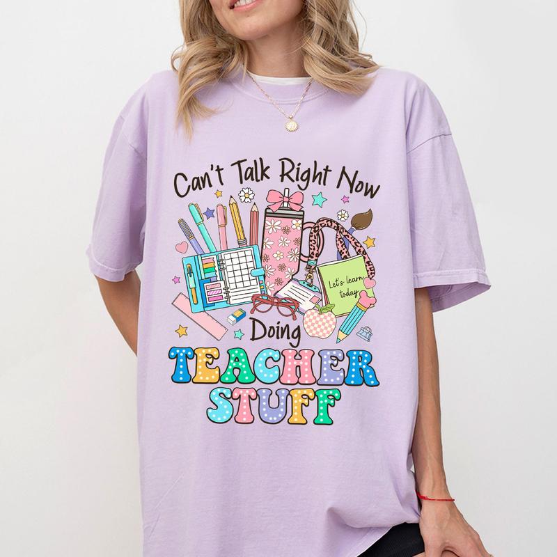 Can’t Talk Right Now Doing Teacher Stuff T-shirt, Teacher Shirt, Funny Teacher Tee, Retro Teacher Shirts, Teacher Appreciation Gifts, Back To School S