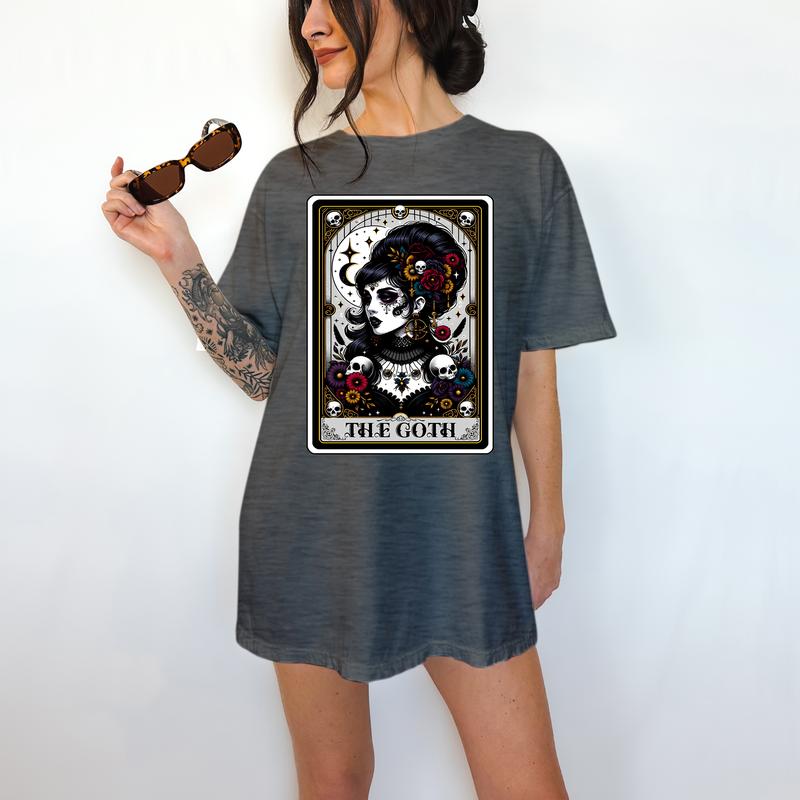 The Goth Tarot Card - T-Shirt, Gothic , Bright Graphic, Funny Apparel, Gift Idea, Relaxed Fit, Casual Apparel, Cute Top, Great with Jeans, All Seasons