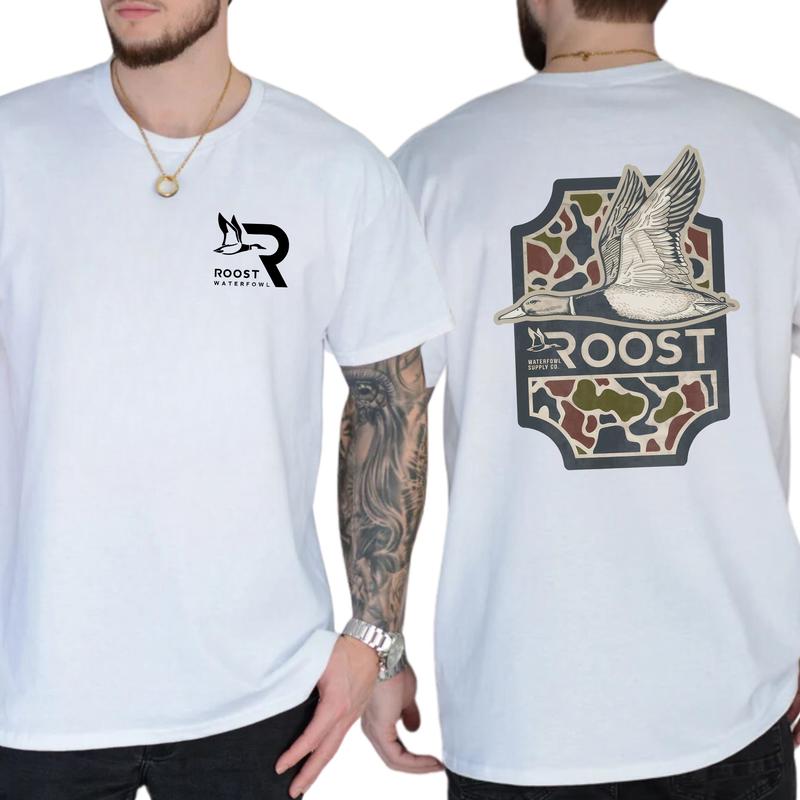 Roost Waterfowl Duck Hunting T-Shirt, Gift For Men, Hunting Life, Casual Menswear, Classic Cotton Top, Soft Fabric Shortsleeve Shirt