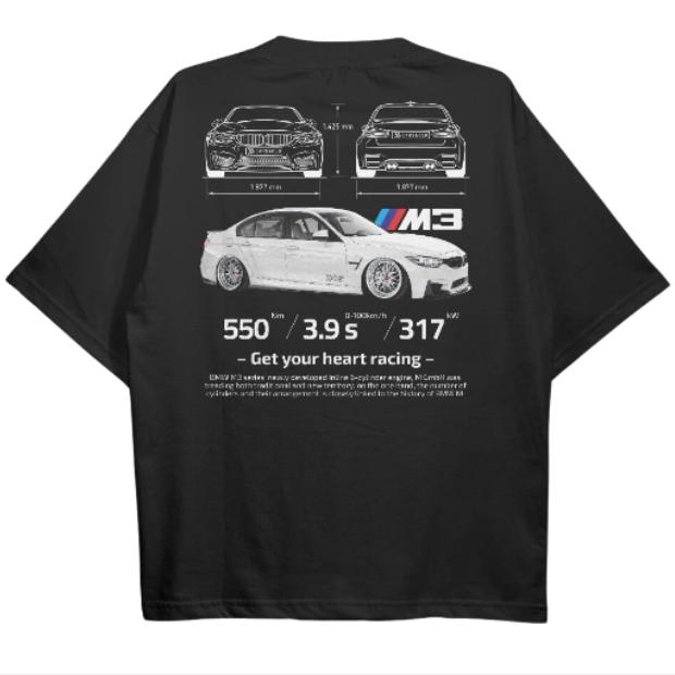 Drive in Style Car-Themed T-Shirts, F80 M3 Black T-Shirt, F80 M3 Technical Specs T-Shirt, Racing Shirt, Sport Car Shirt Menswear Top Menswear Top