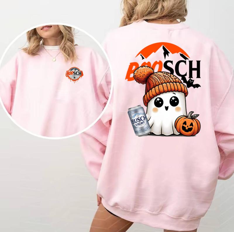 Ghost Holding Busch Light Beer Boo-sch T-Shirt - 2 side, Funny Beer Lover Gift
