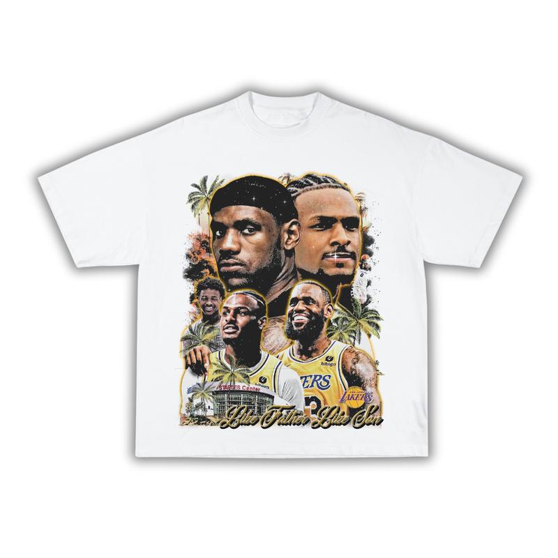 Bron & Bronny T-Shirt  Graphic Tee Sweatshirt Hoodie  Gift for Fan