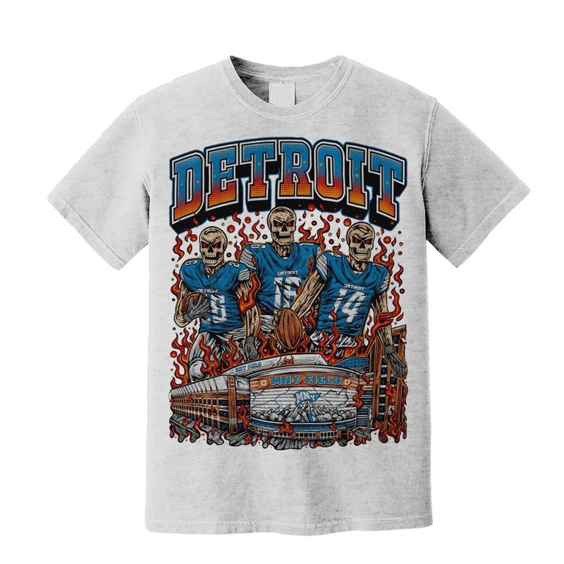 Detroit City Football Graphic T-Shirt - Limited Edition, Detroit Football Shirt, Deadman's Football, Perfect for Fans of Detroit Menswear Top