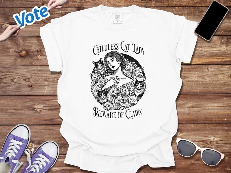 Kamala Harris Shirt, Childless Cat Ladies For Harris 2024 Shirt, Anti Trump Tee, Gifts For Women  Cat Lady TShirt, 2024 Election, Democrats