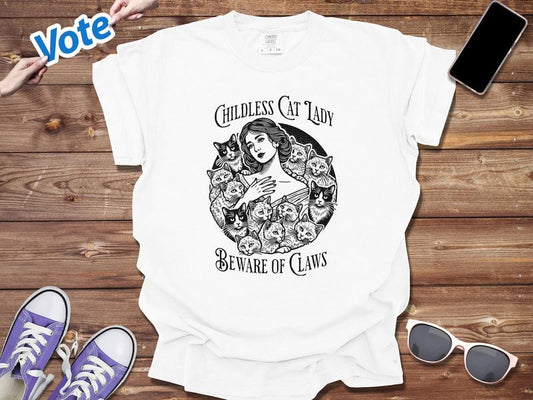 Kamala Harris Shirt, Childless Cat Ladies For Harris 2024 Shirt, Anti Trump Tee, Gifts For Women  Cat Lady TShirt, 2024 Election, Democrats