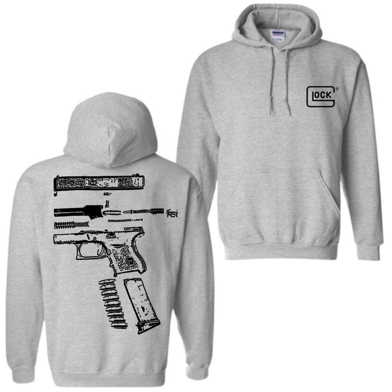 In Glock We Trust Black Hoodie with Multicolor Design - Classic Fit - Unisex - 5050 CottonPolyester , Love