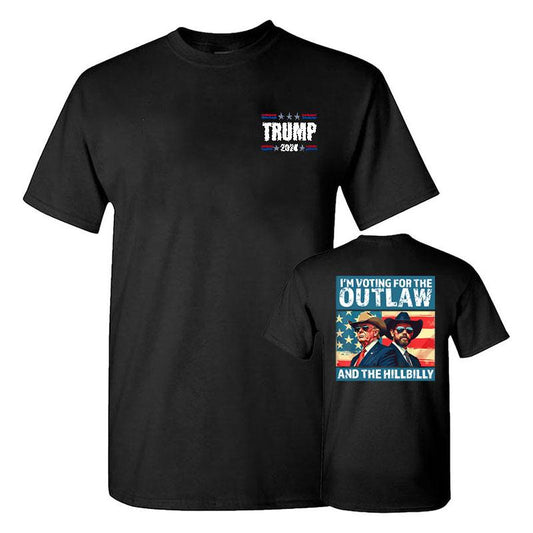 I'm Voting For The Outlaw And Hillbilly American Flag Trump Vance Shirt, Trum Vance 2024 Shirt, Election 2024 Shirt, Full Colors, Full Sizes