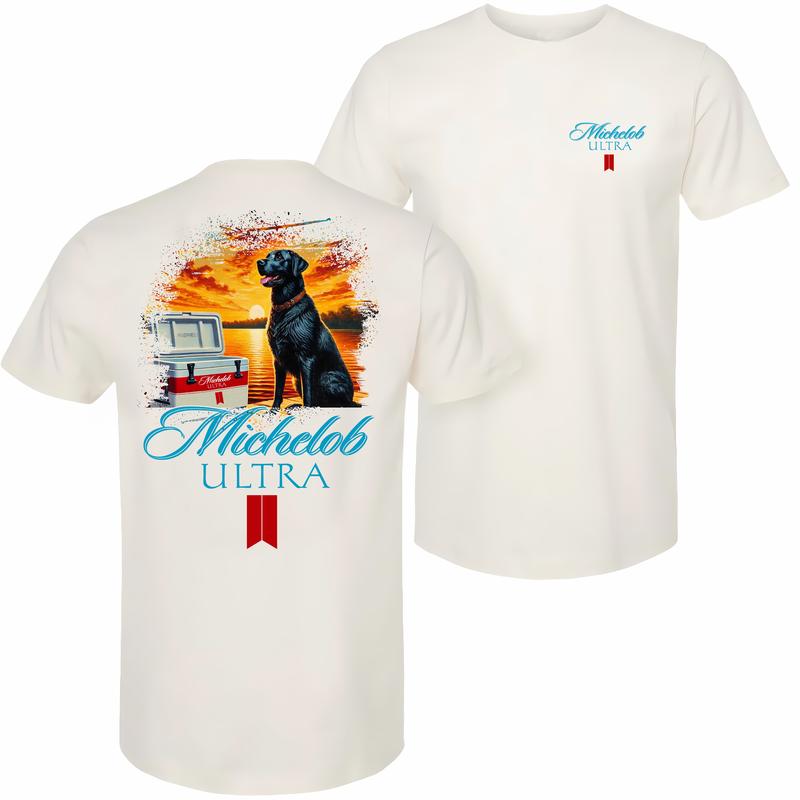 Michelob Ultra Beer And Dog Man's Best Friends T-shirt - 2 Side - Modern Fit - Pick Your Color - Find Your Perfect Fit - Fashion Varieties - Unisex Cl